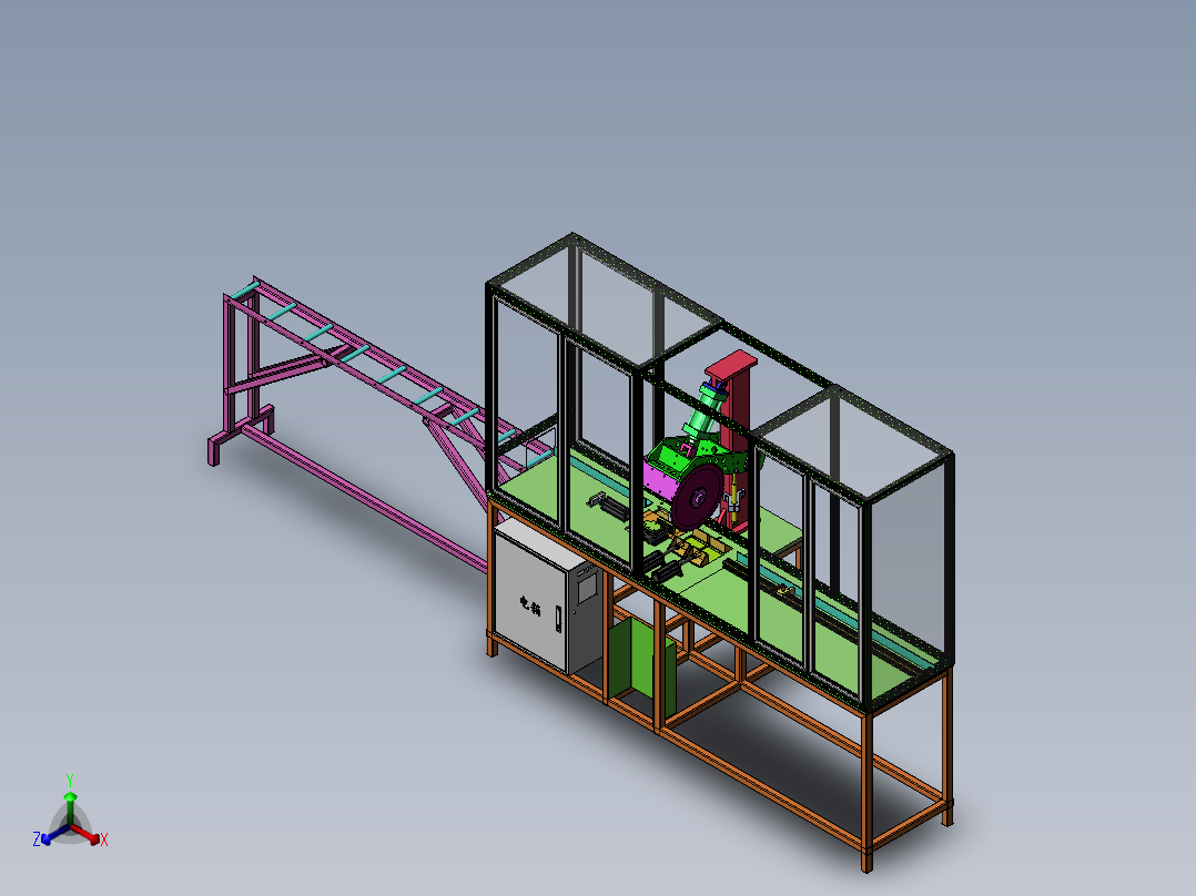 管材切割机sw18可编辑正等轴测图