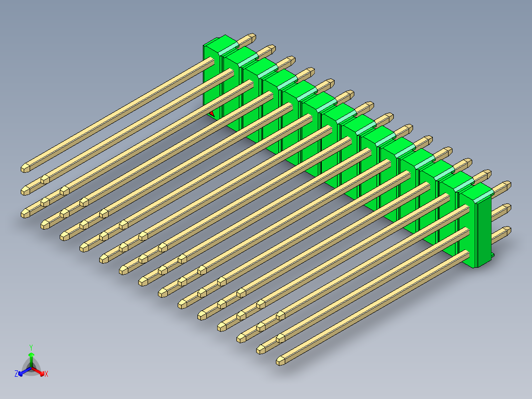 彩色公头100mil（2.54mm）系列-DS1021_green_3x14p_100mil_Type43_rev1.0