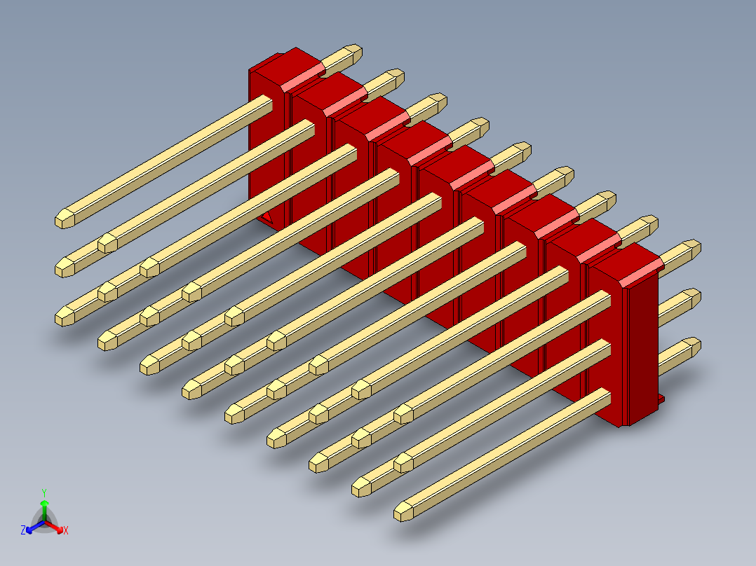 彩色公头100mil（2.54mm）系列-DS1021_red_3x09p_100mil_Type5_rev1.0