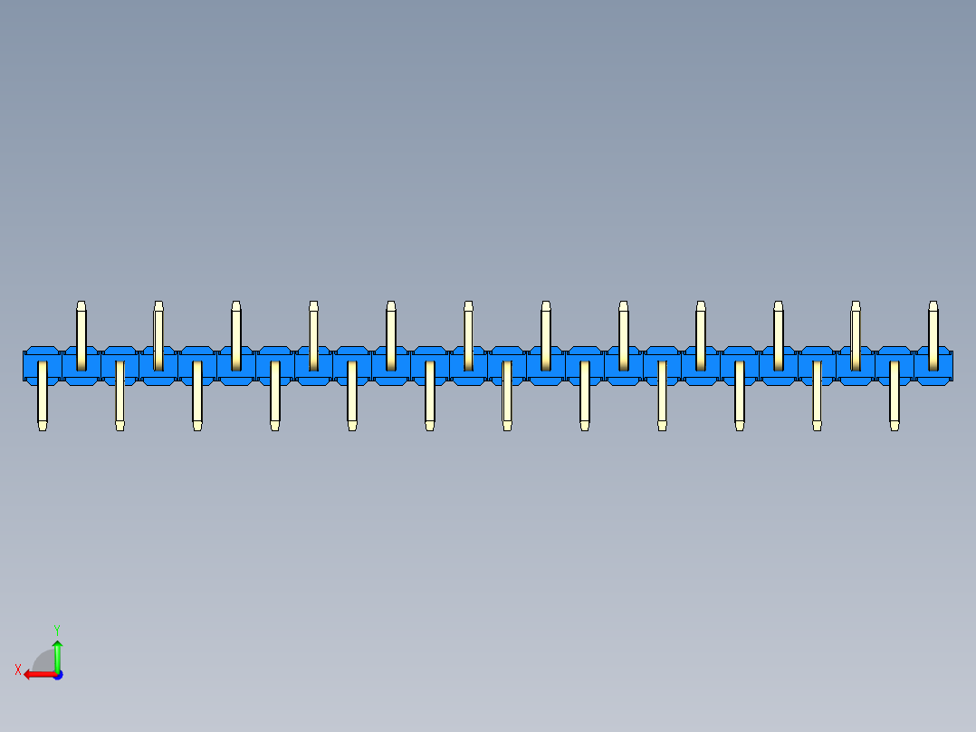 彩色公排针 100mil 2.54mm 系列-DS1022_blue_24p_100mil_Type_SMT_R1_rev1.0后视图