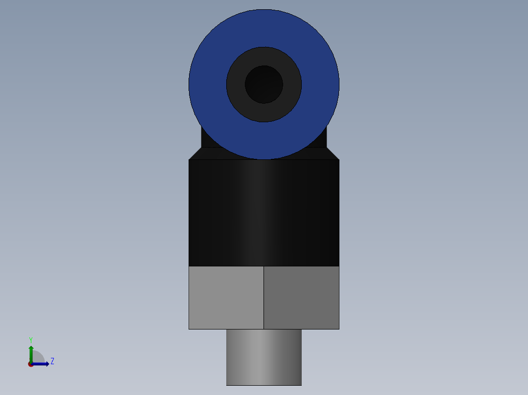 Ø6 x M6 COTOVELO 90° MACHO GIRAT. (C02470606)左视图