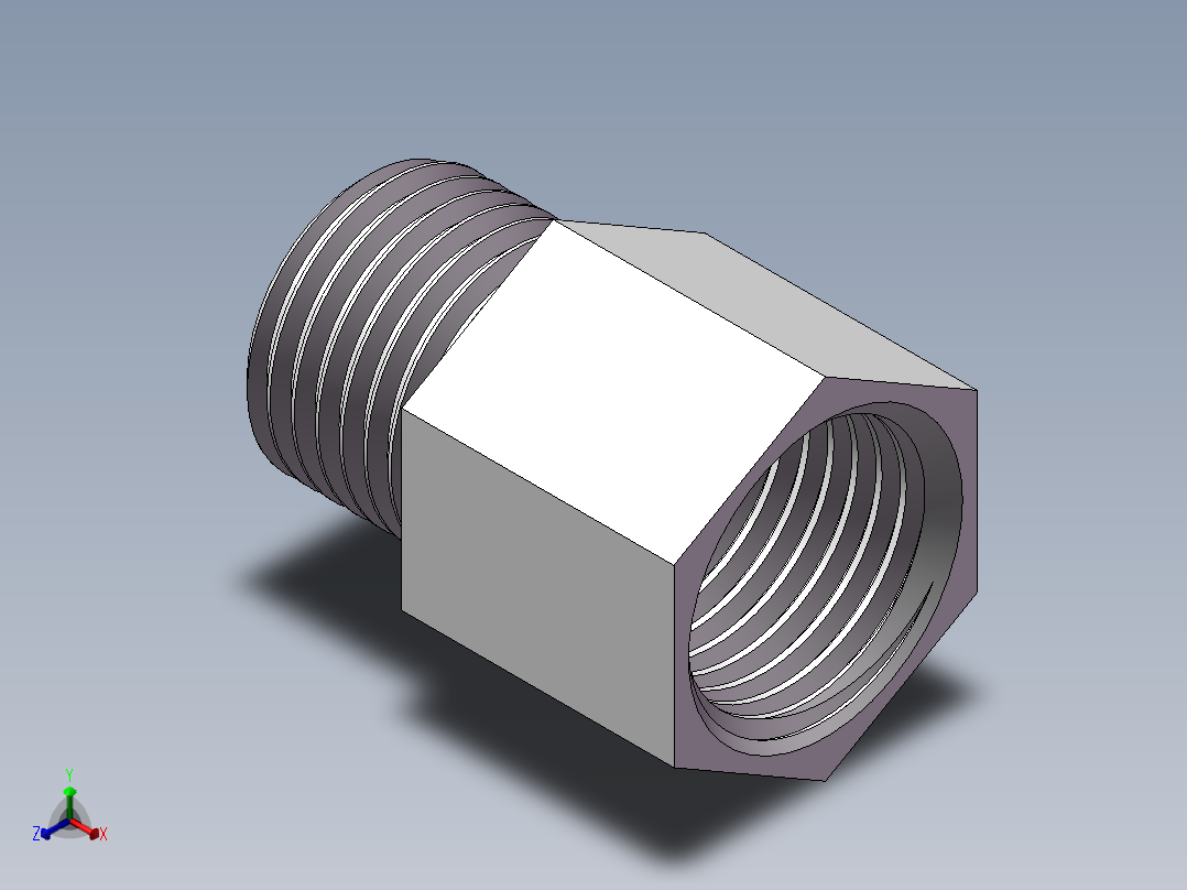 转接头-内外丝等径 DN15正等轴测图