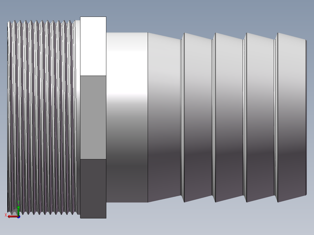 水管接头-有边 [DN65X65.5]后视图