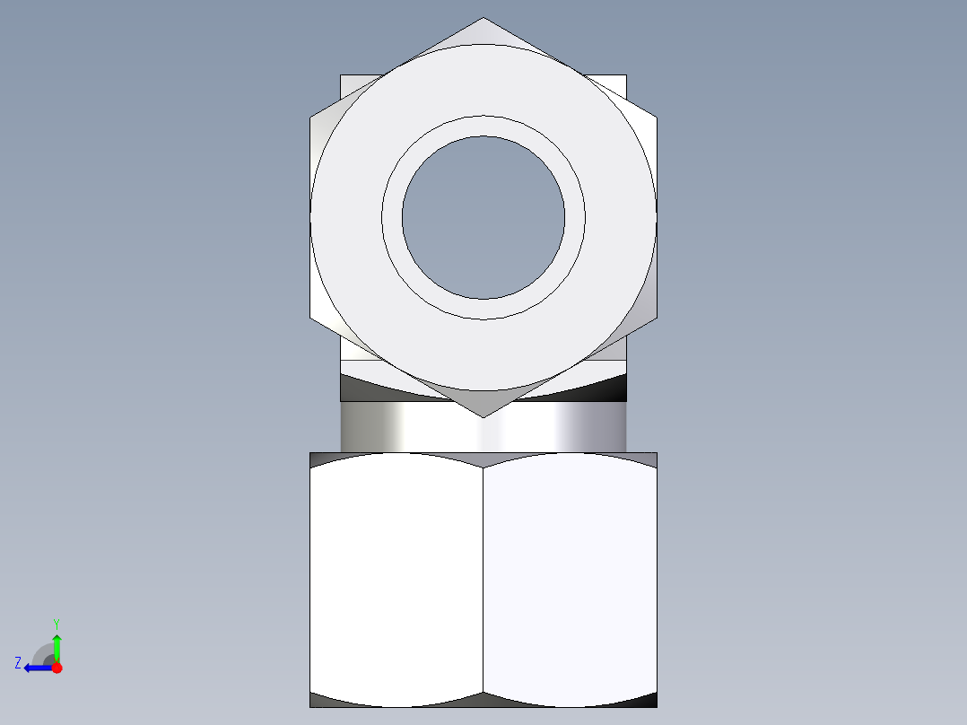 卡套式工业通用硬管接头EO_Union_tee_T10LLCF右视图