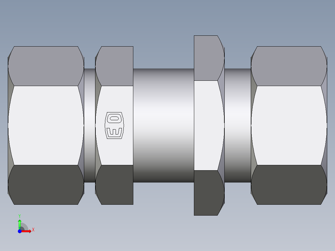 卡套式工业通用硬管接头EO_Bulkhead_union_SV22ZL71前视图