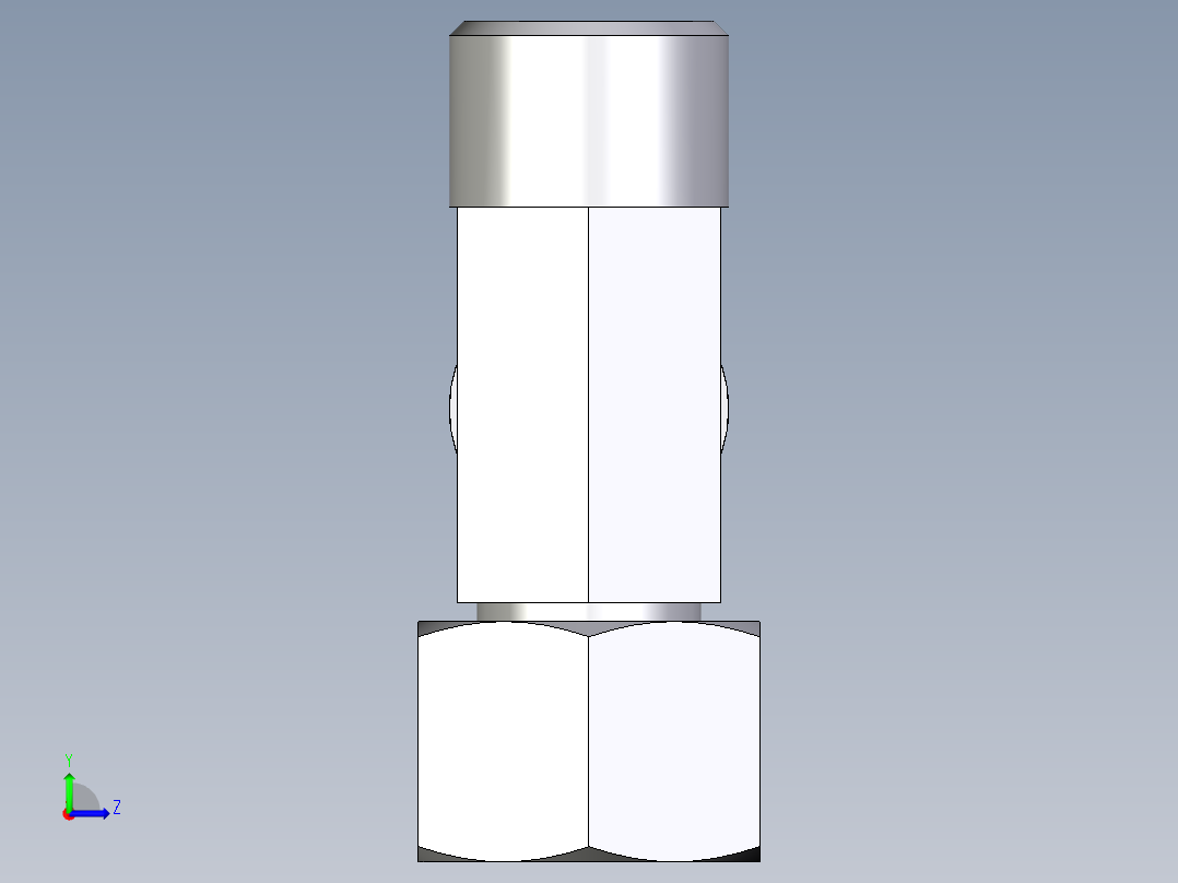 卡套式工业通用硬管接头EO_Swivel_nut_run_tee_EL10SOMD71左视图