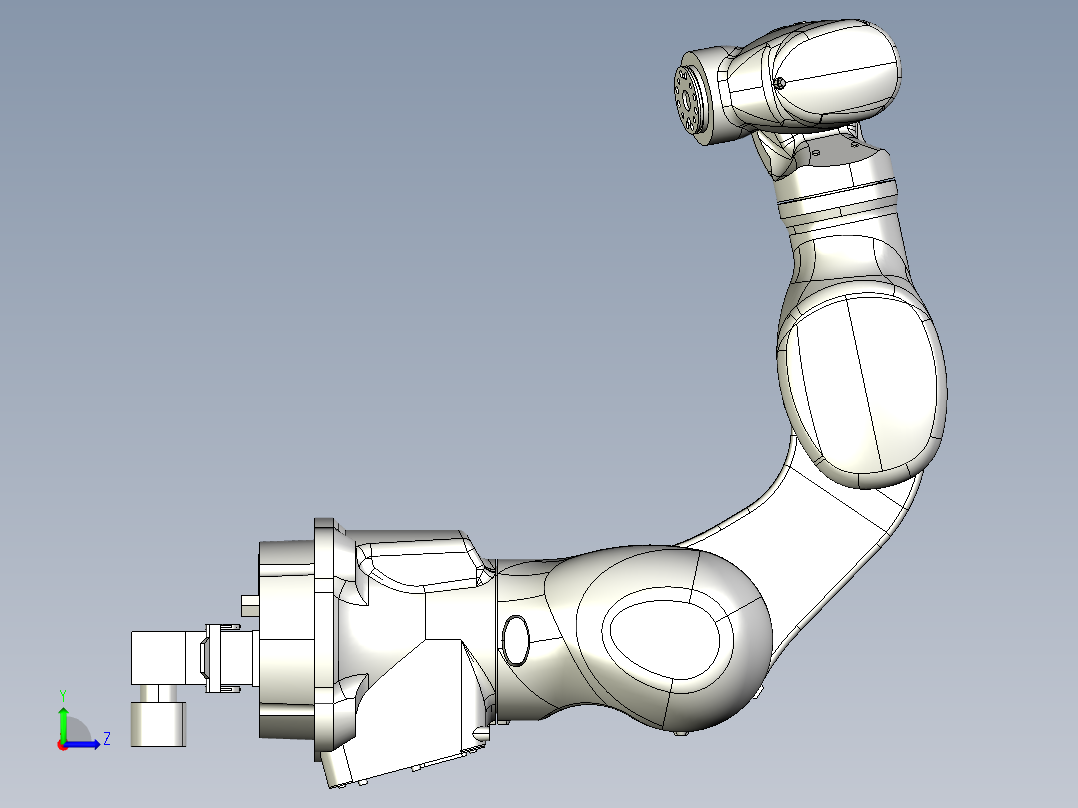 Kawasaki MC004 4kg机械臂模型3D图纸 STP格式左视图