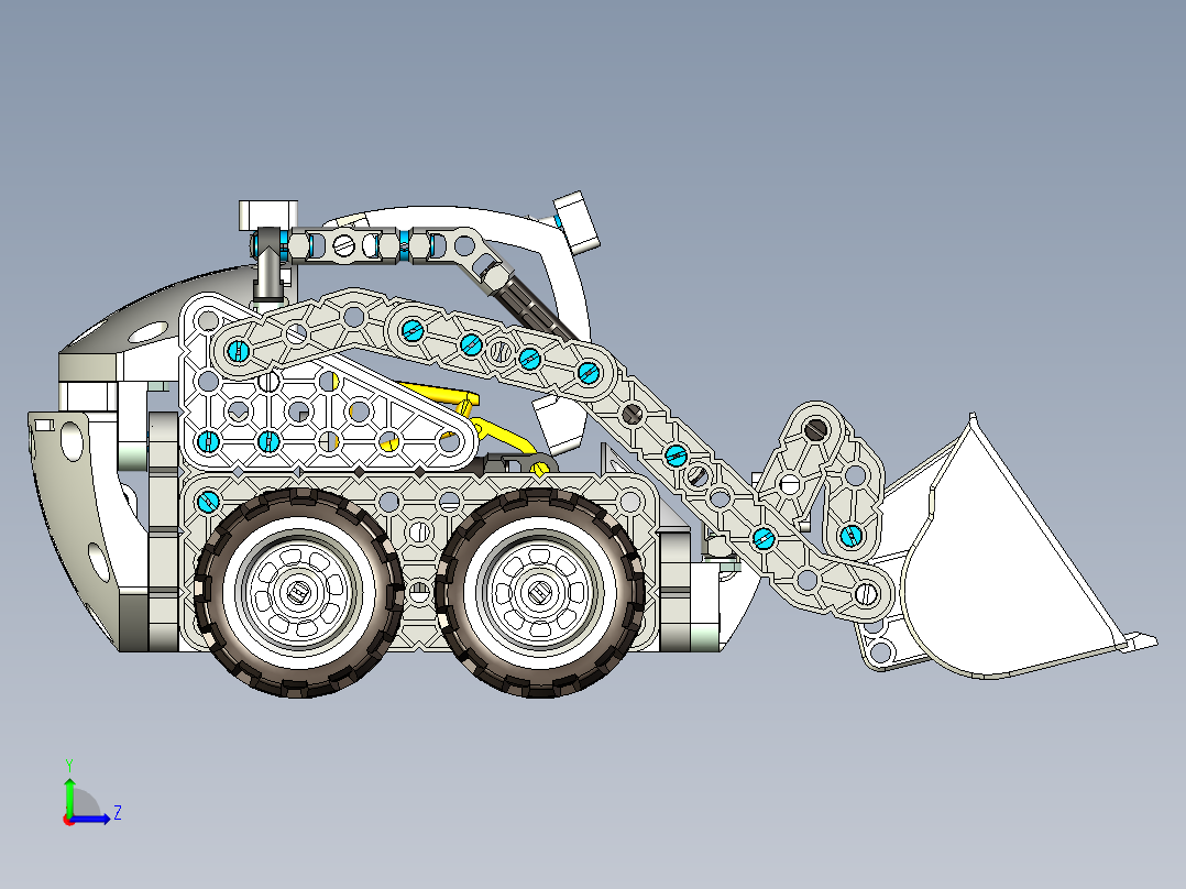 滑移装载机拼装模型 UG STP左视图