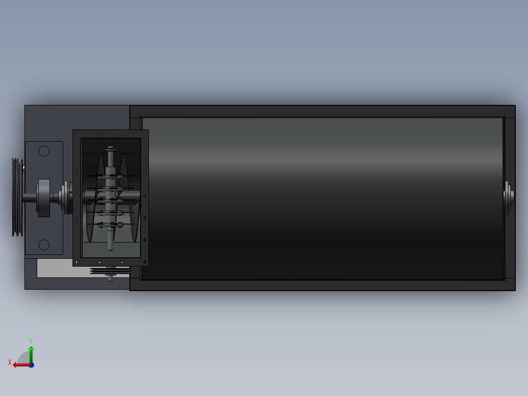 垃圾分拣装置结构设计-分选设备【三维SW模型】【含9张CAD图纸】后视图