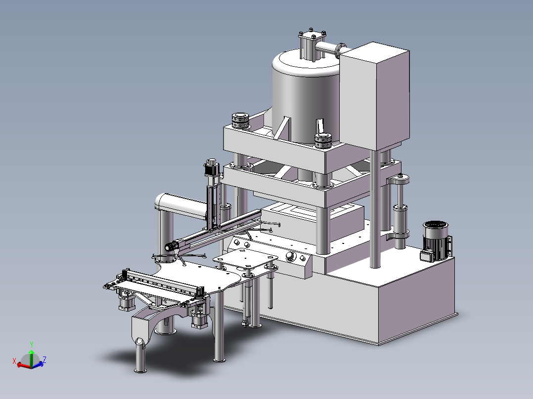 带桁架<span style='color: red'>机器人</span>自动上料的冲压机