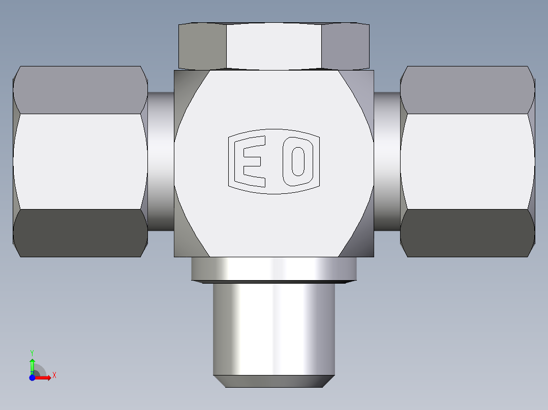 卡套式工业通用硬管接头EO_High_pressure_banjo_tee_TH10LMCF前视图