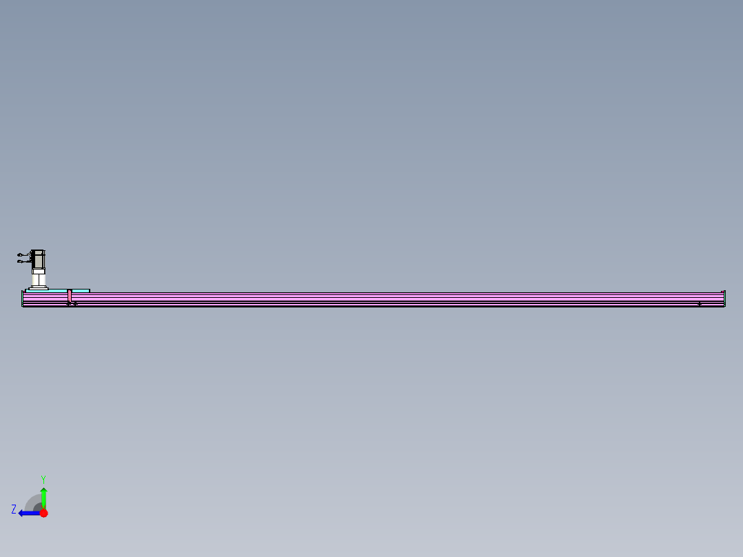 东锦齿条传动DH210G-L167-S3750-BU-减速机+P750W右视图