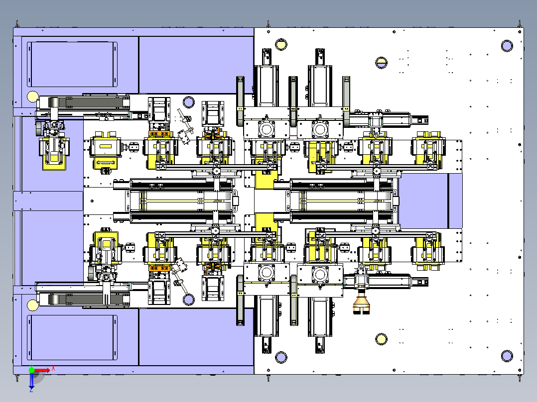 锂电池电芯处理生产线step俯视图