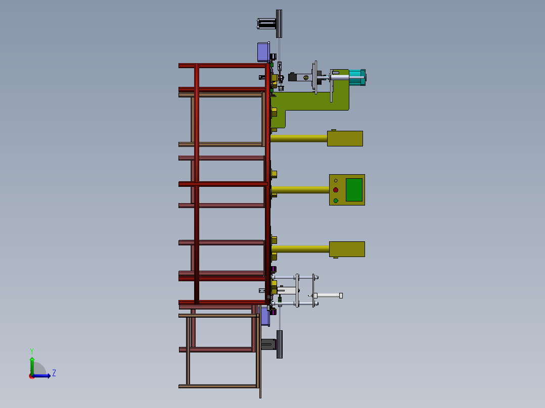 环形组装检测线设备sw18可编辑左视图