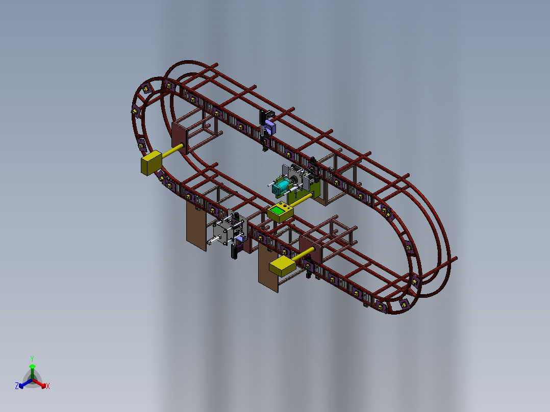 环形组装检测线设备sw18可编辑正等轴测图