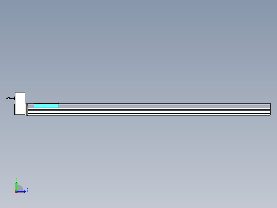 同步带滑台-半封闭B22H-L100-C-S1850-LU-P75-D3-N5左视图