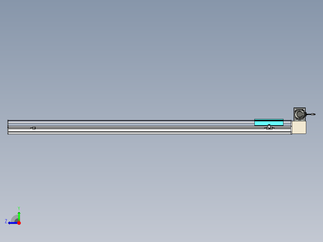 同步带滑台-半封闭B22H-L100-C-S1850-LU-P75-D3-N5右视图