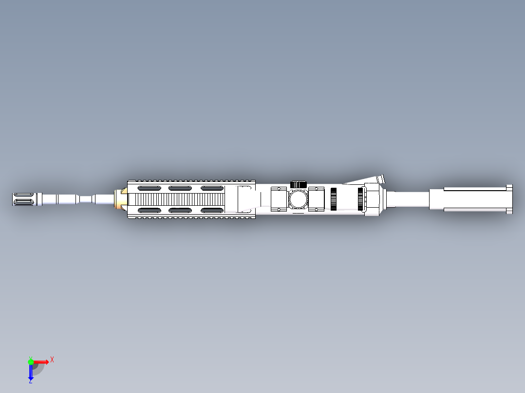 M416玩具枪（初音未来贴纸）俯视图