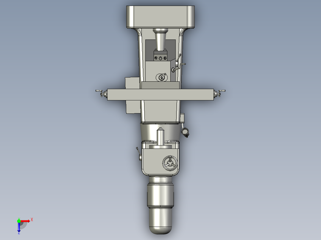 铣床 3D模型俯视图