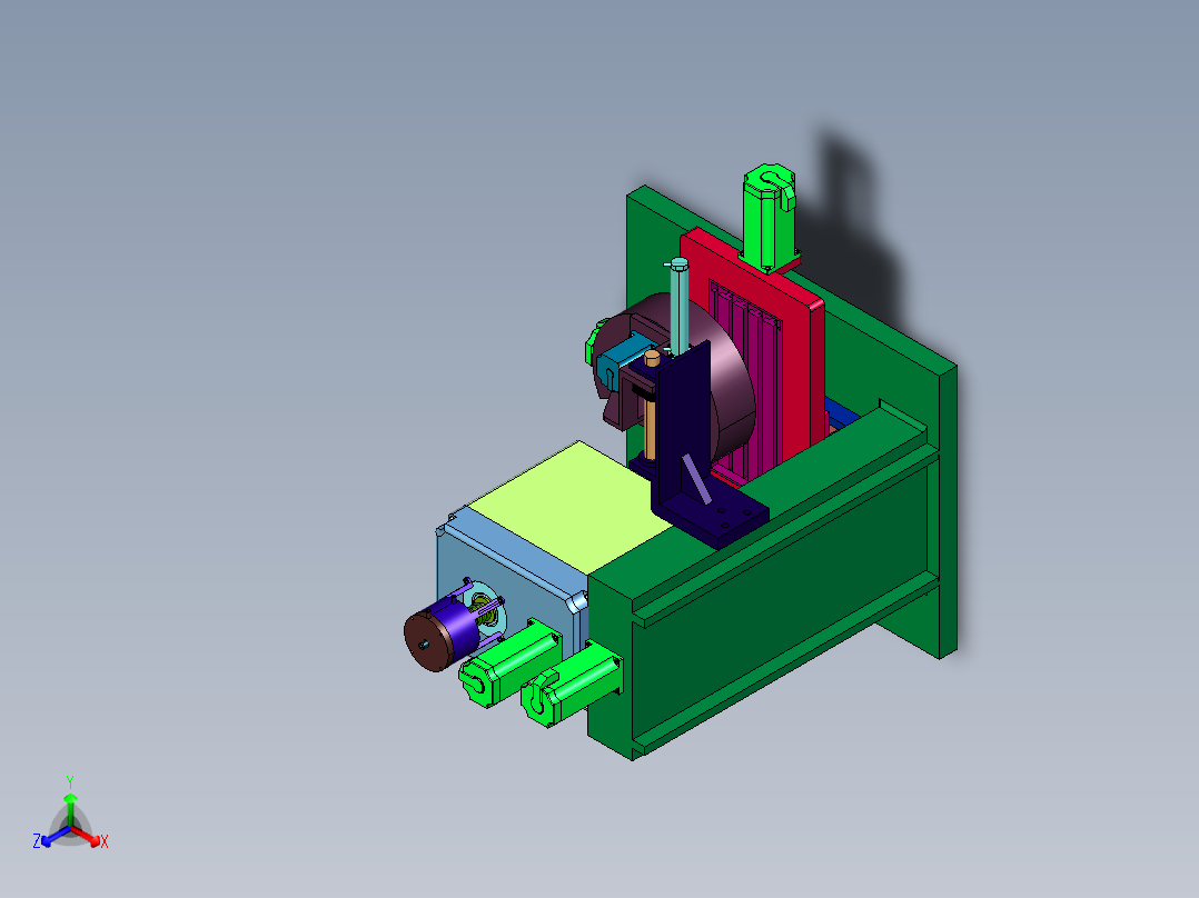 圆盘式换刀数控加工中心机床正等轴测图
