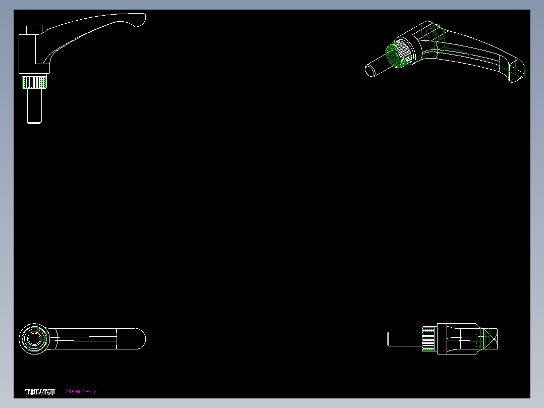 人體工學型調整把手(公牙SUS製)ERX.SST-p-2D多系列多零件图纸模型