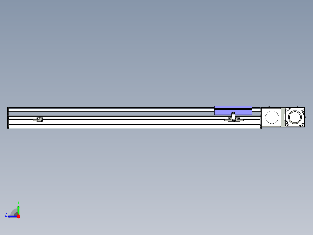 同步带滑台-半封闭B17H-L50-S800-L-P75-D3右视图