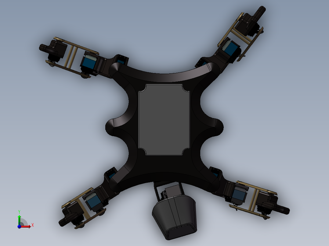 四足行走式搜救机器人结构设计前视图
