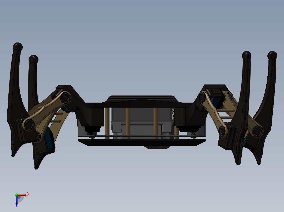 四足行走式搜救机器人结构设计俯视图