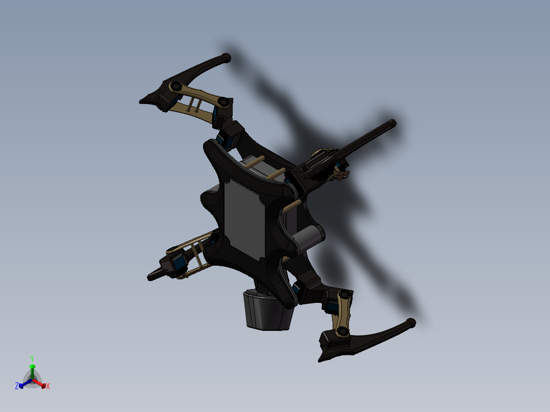 四足行走式搜救机器人结构设计正等轴测图