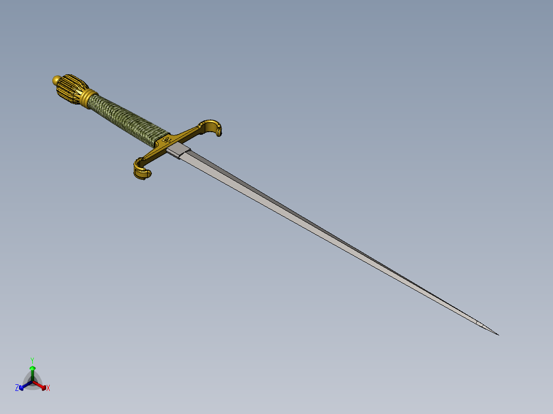 剑、宝剑(147)正等轴测图