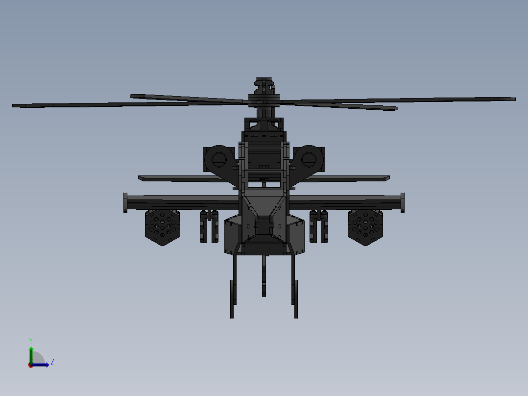 直升飞机 飞机模型设计 (18)前视图