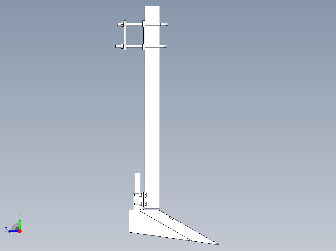 箭铲式开沟器含三维+CAD右视图