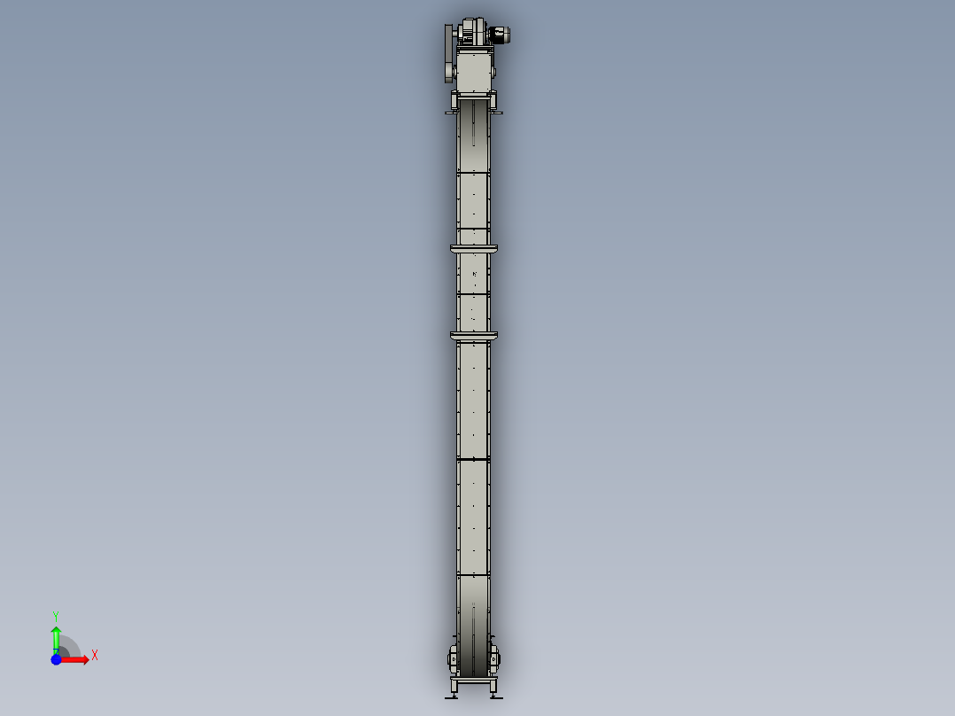 垂直刮板输送机三维Step前视图