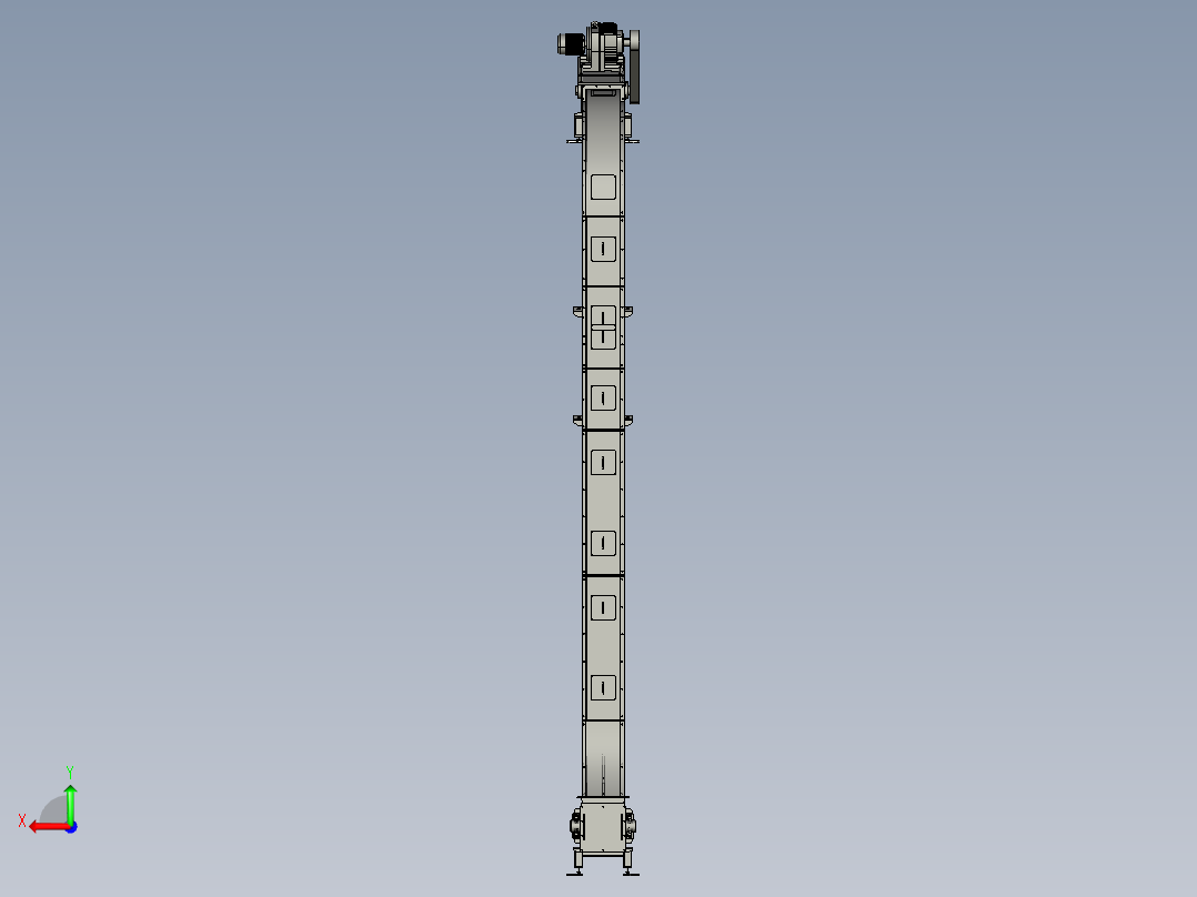 垂直刮板输送机三维Step后视图