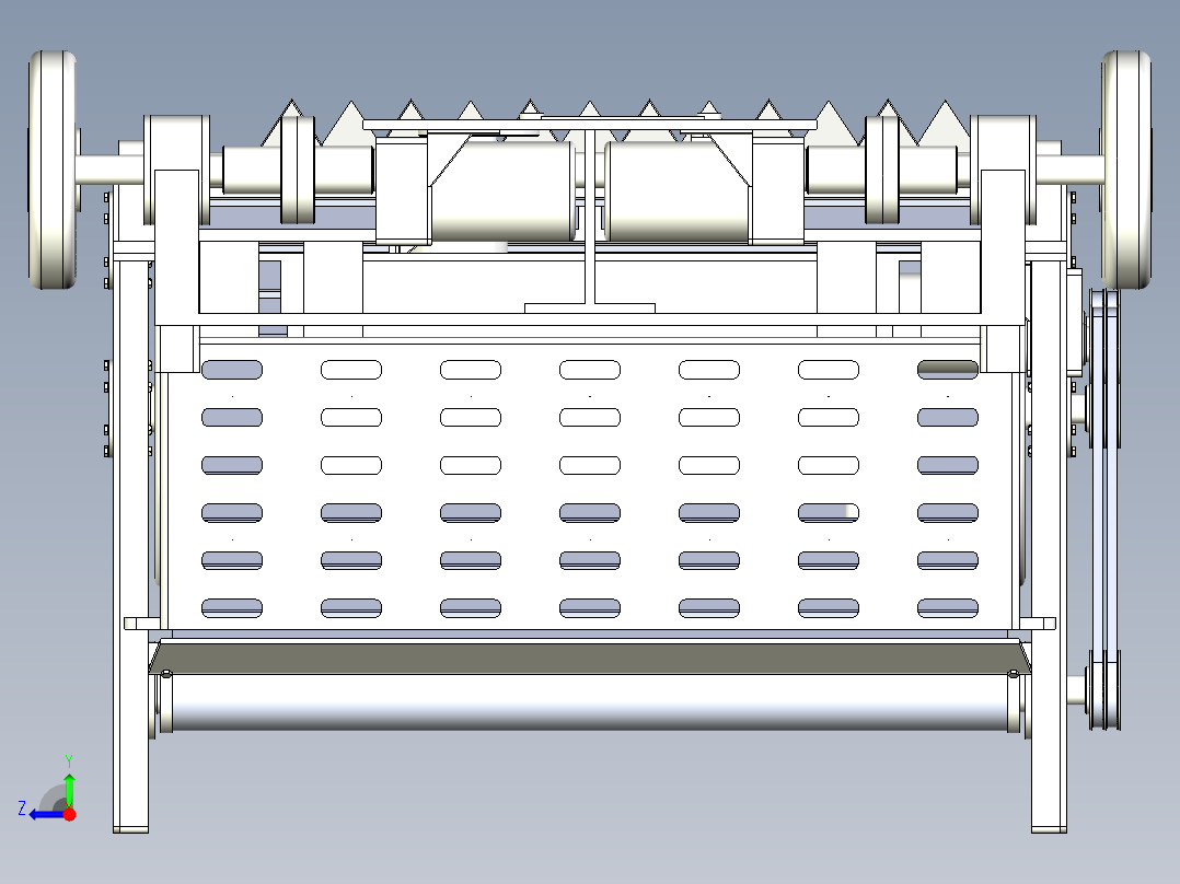 生叶菜采收自动收获机设计三维+CAD+说明书+PPT右视图