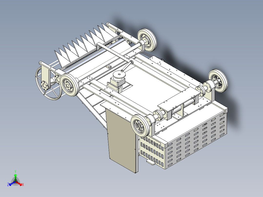 生叶菜采收自动收获机设计三维+CAD+说明书+PPT正等轴测图
