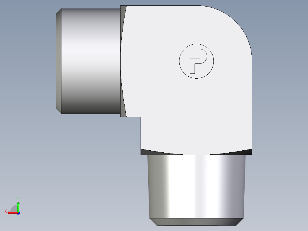 卡套式工业通用硬管接头EO_Male_stud_elbow_WE12LMCFX后视图