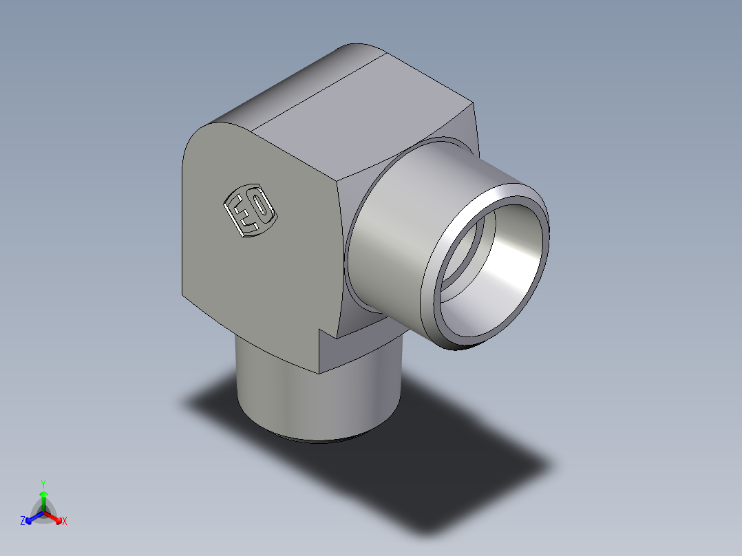 卡套式工业通用硬管接头EO_Male_stud_elbow_WE12LMCFX正等轴测图