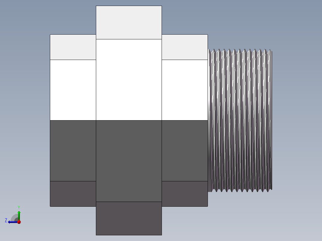 活接-等径内外丝直通 DN50右视图