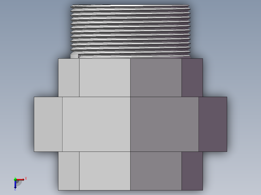 活接-等径内外丝直通 DN50俯视图
