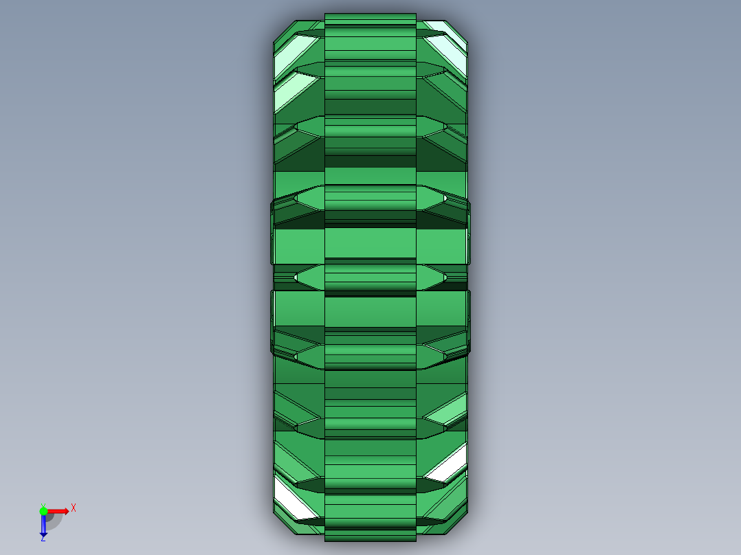 32269 Green Technic Gear 20 Tooth Double Bevel.STEP俯视图