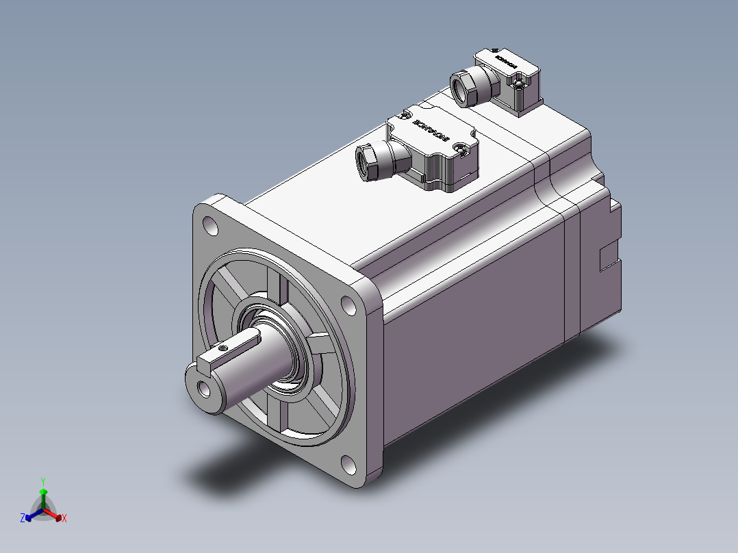 汇川伺服电机-MS1H4-75B30CB-(A)331Z（750W绝对值中惯量不带抱闸）正等轴测图