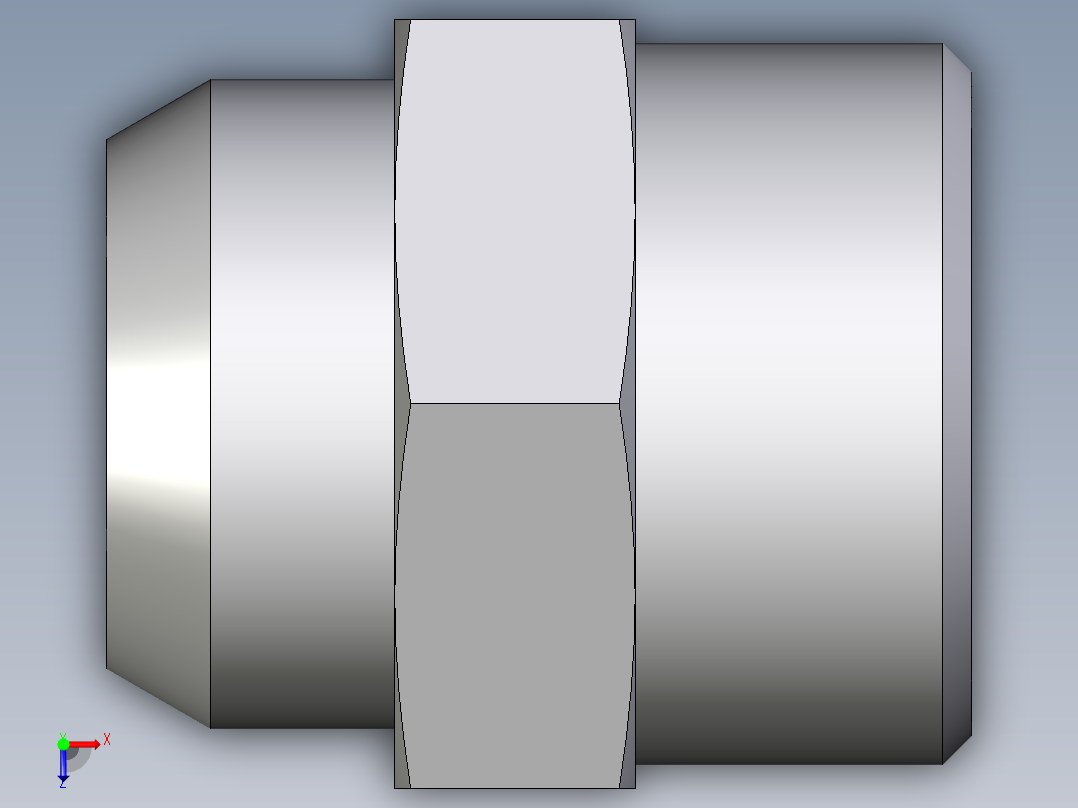 卡套式工业通用硬管接头EO_Weld_connector_AS22LX俯视图