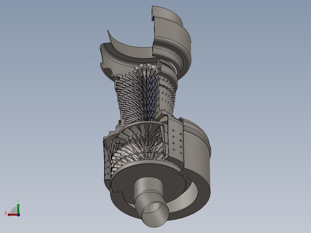 喷射燃气轮机136---模型格式为 sw后视图