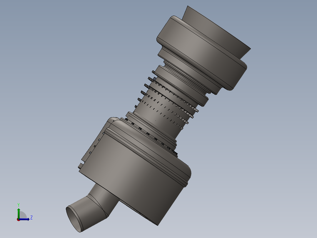 喷射燃气轮机136---模型格式为 sw左视图