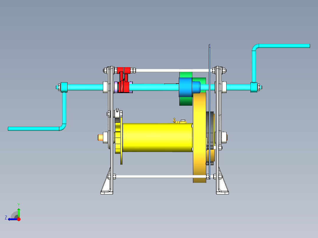 绞车 卷扬机 (8)右视图