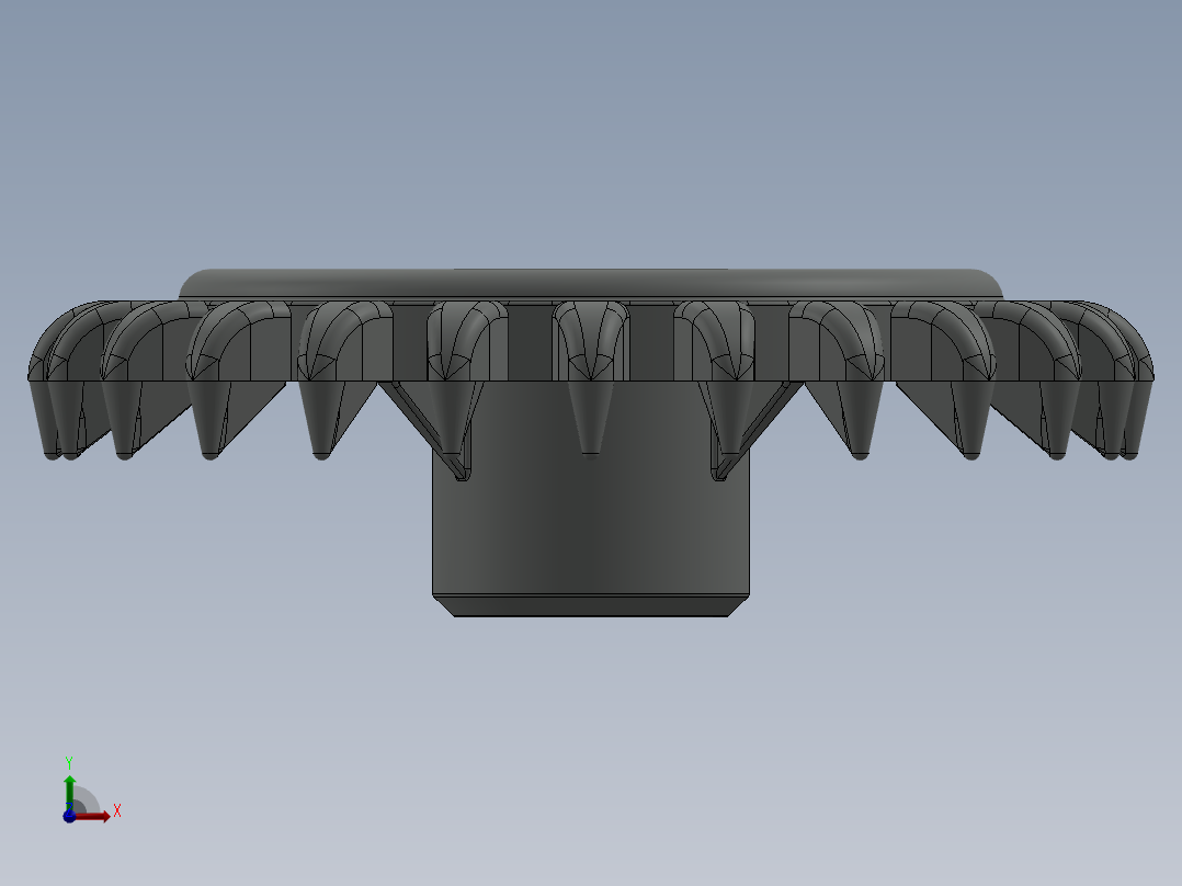 3650 OldGray Technic Gear 24 Tooth Crown Type III (x pattern).SLDPRT前视图