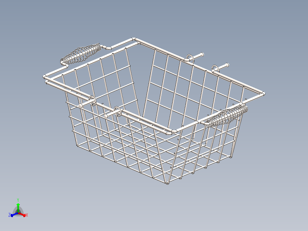 不锈钢网篮子3D数模图纸 STEP格式主视图