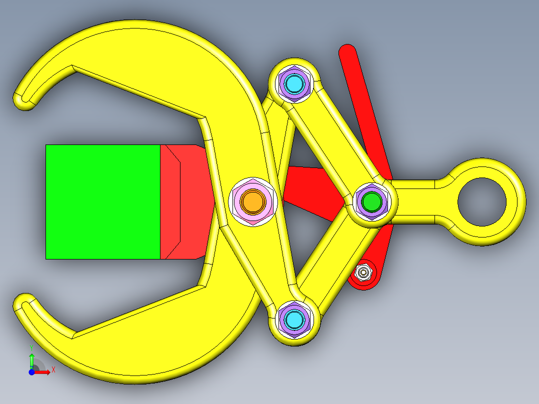 AUTOMATIC TENACIOUS夹爪机构3D数模图纸 STP格式前视图