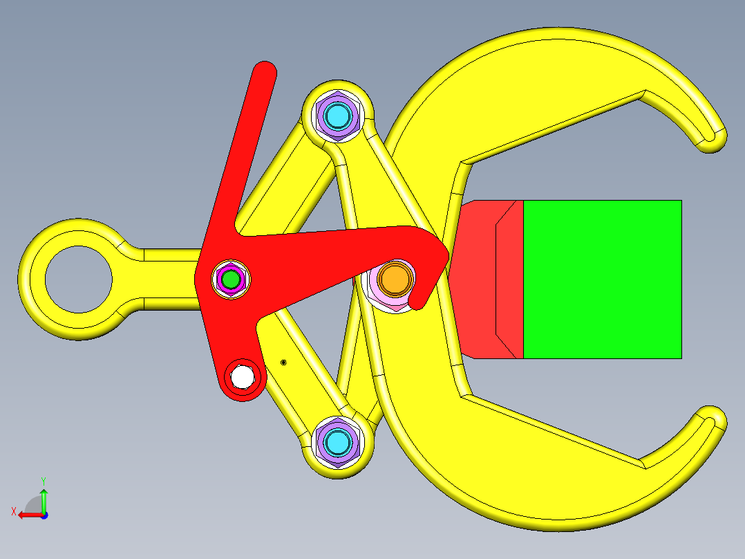 AUTOMATIC TENACIOUS夹爪机构3D数模图纸 STP格式后视图